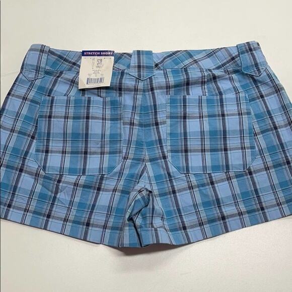 SO - Youth Girls Size 5 Blue Plaid Stretch Shorts - Picture 3 of 3